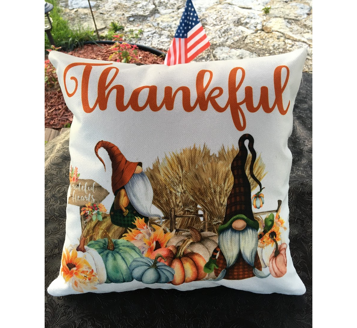 Fall Throw Pillow made with sublimation printing