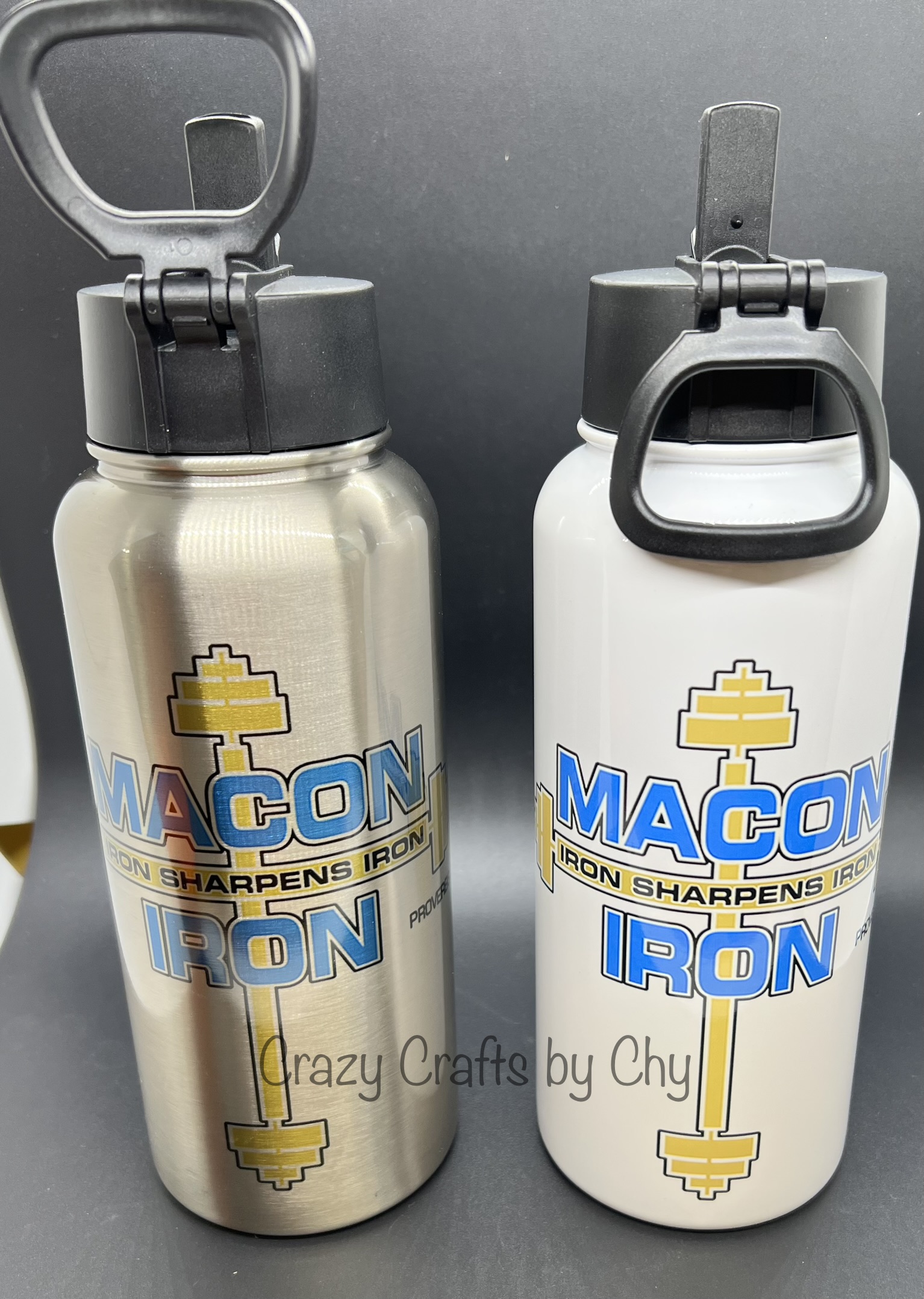 32 oz Luma water bottles made with sublimation printing
