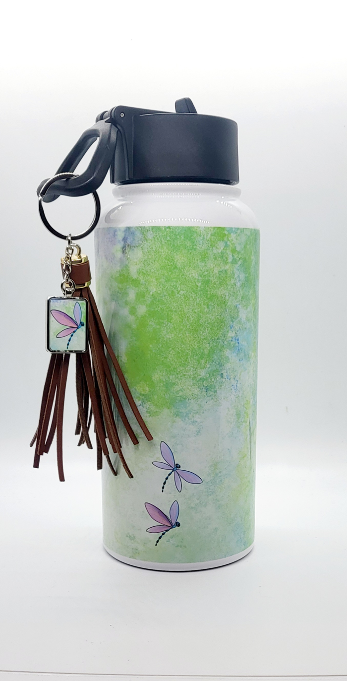 Dragonfly tumbler for the quarterly contest made with sublimation printing