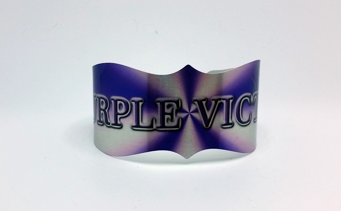 Purple bracelet made with sublimation printing