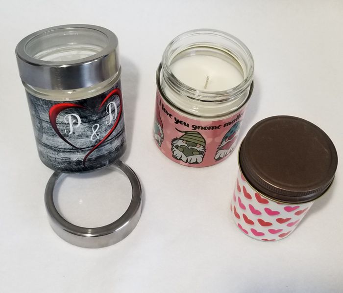 Decorative Candle Jars (Valentine Contest) made with sublimation printing