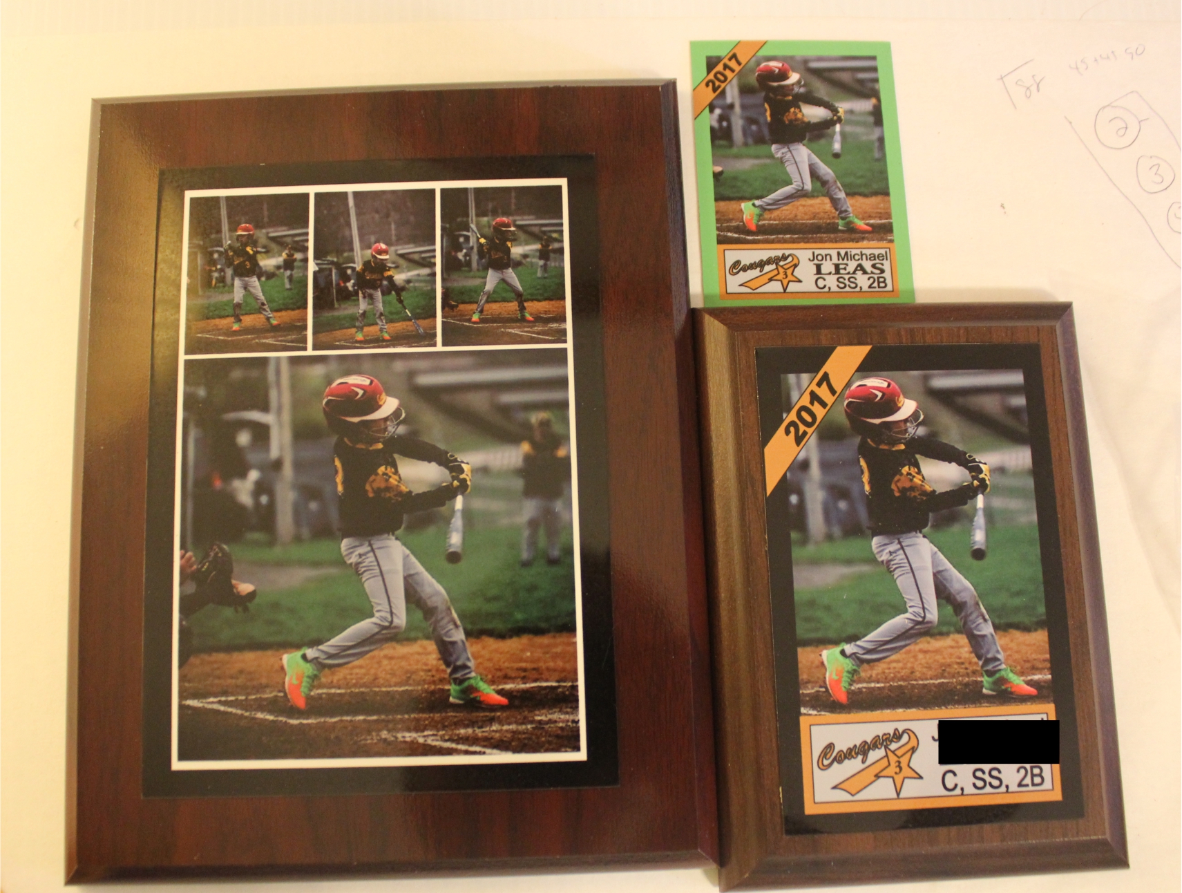 baseball cards/plaques made with sublimation printing