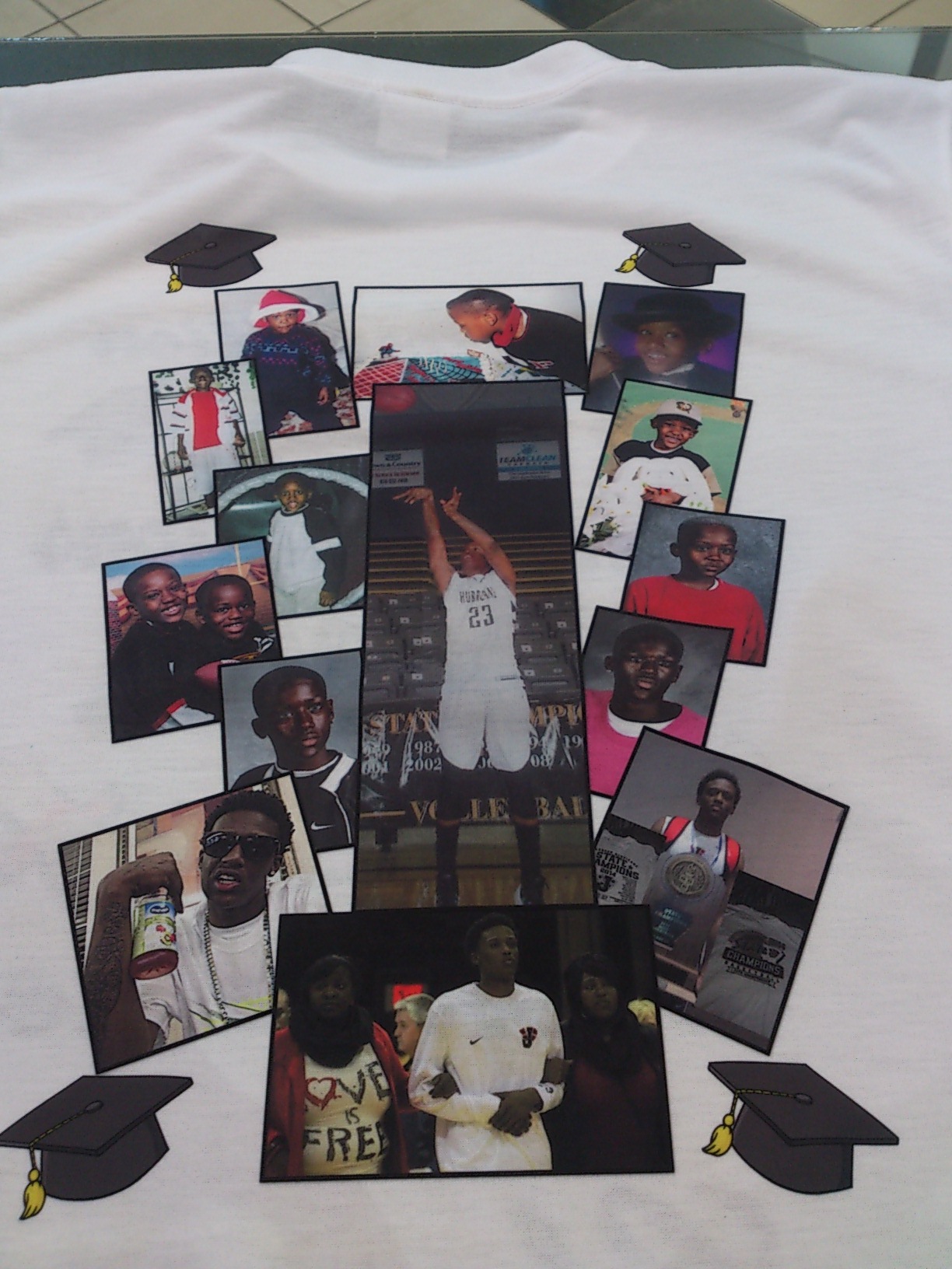Graduation Collage Shirt made with sublimation printing