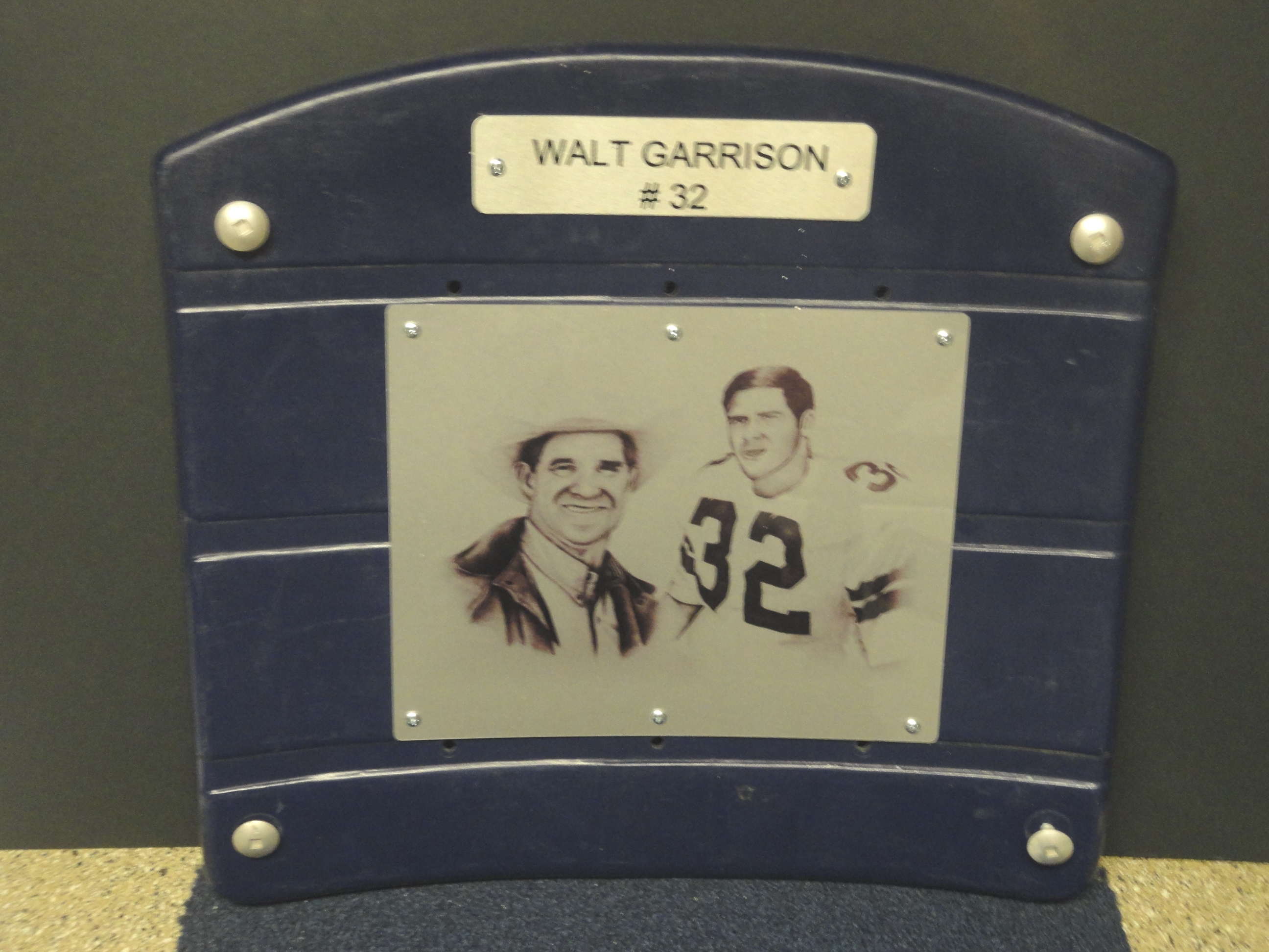 Dallas Cowboys Walt Garrison Seat Bottom from Texas Stadium made with sublimation printing