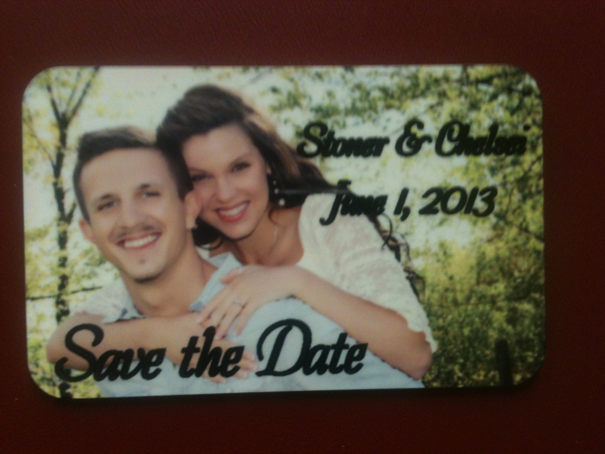 Save the Date made with sublimation printing