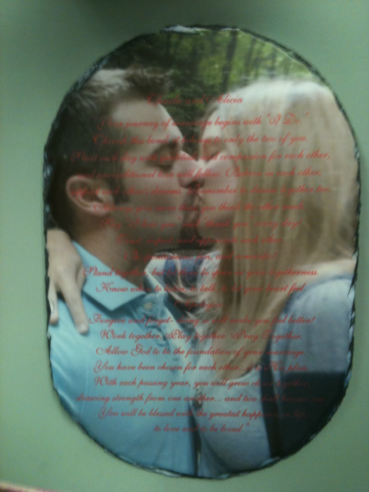 Engagement made with sublimation printing