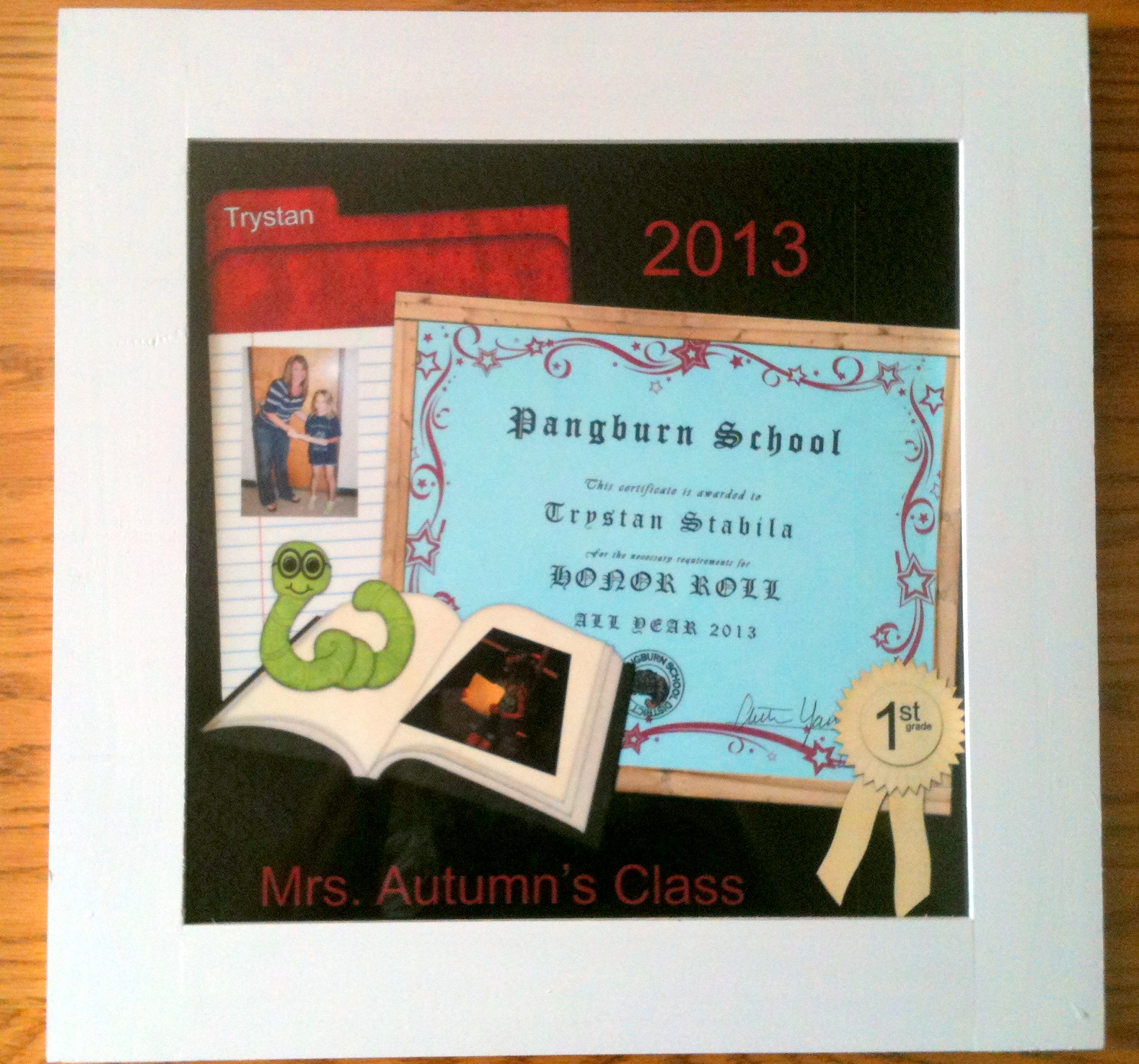 Trystan's Award made with sublimation printing