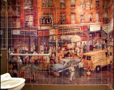 Deli Restroom Mural made with sublimation printing