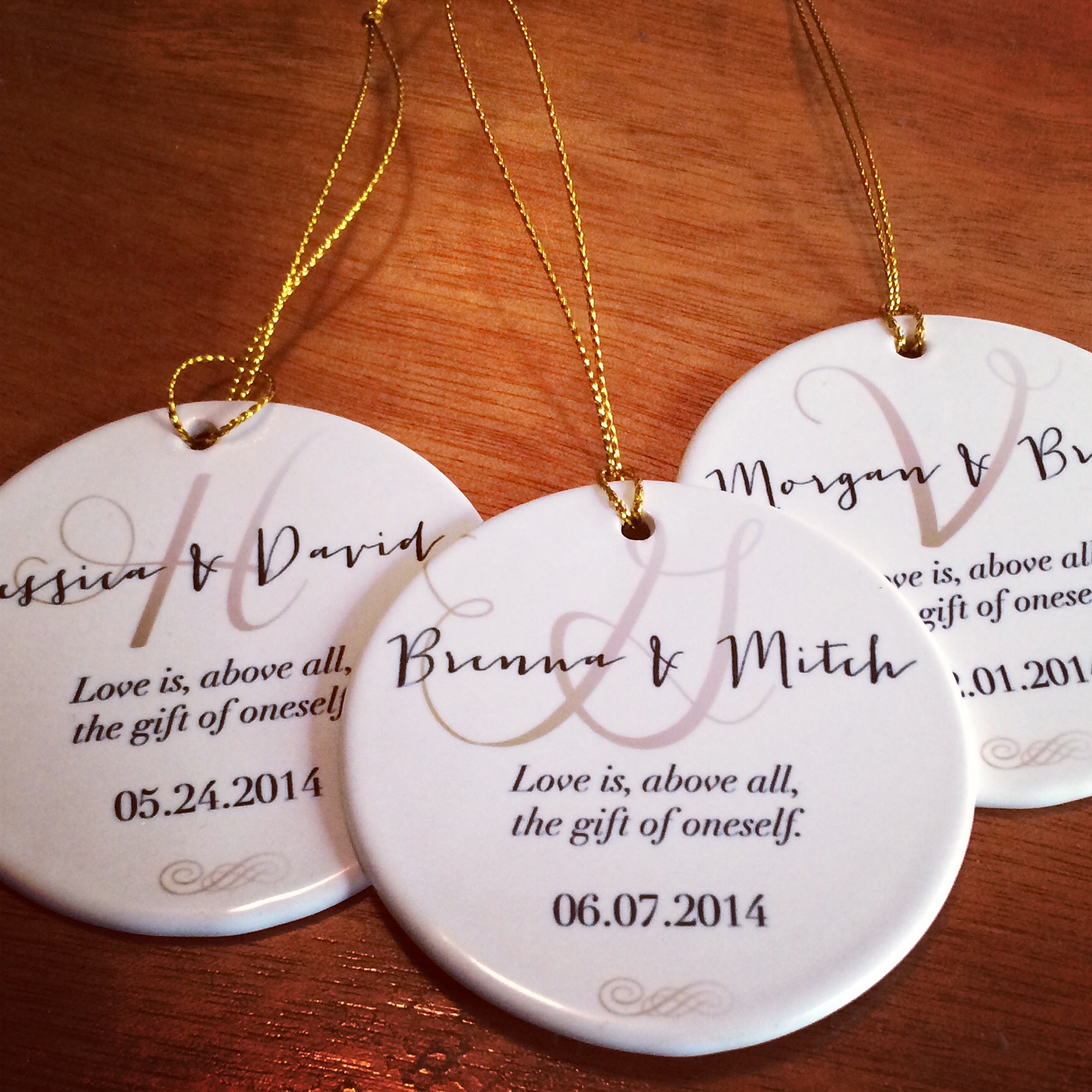 Porcelain Ornaments made with sublimation printing