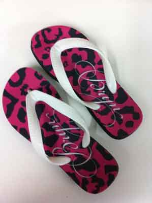 Cheetah Flip Flops made with sublimation printing