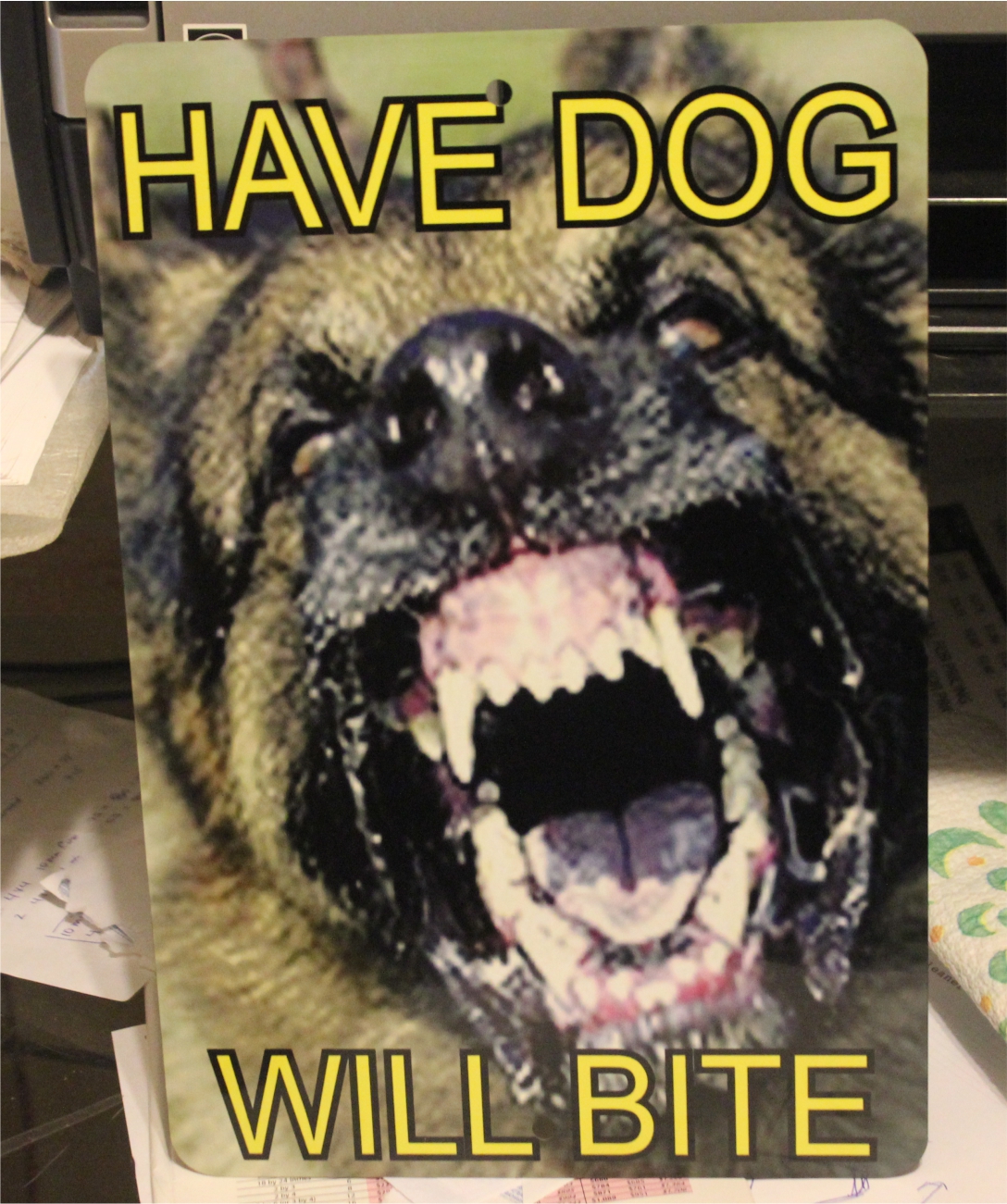 beware of dog made with sublimation printing