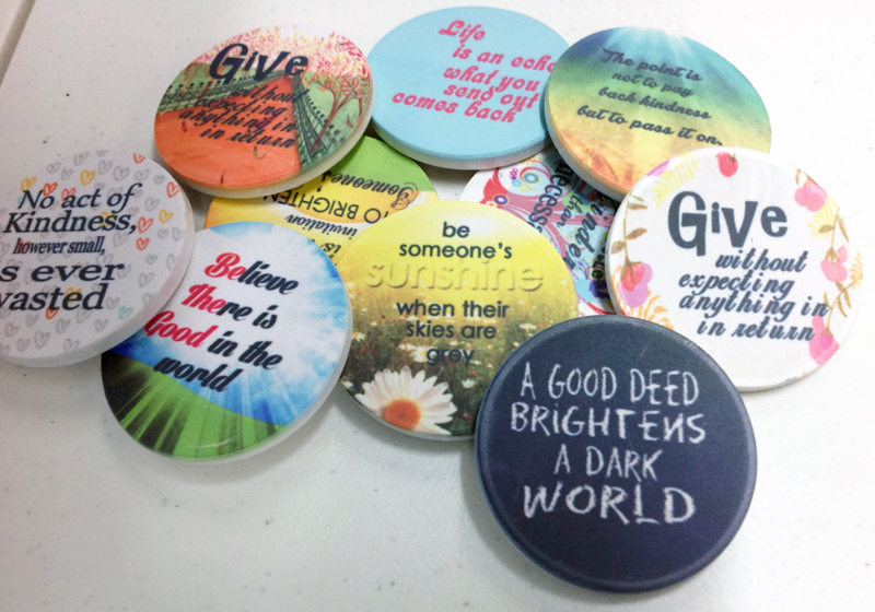 Pay it Forward Tokens made with sublimation printing