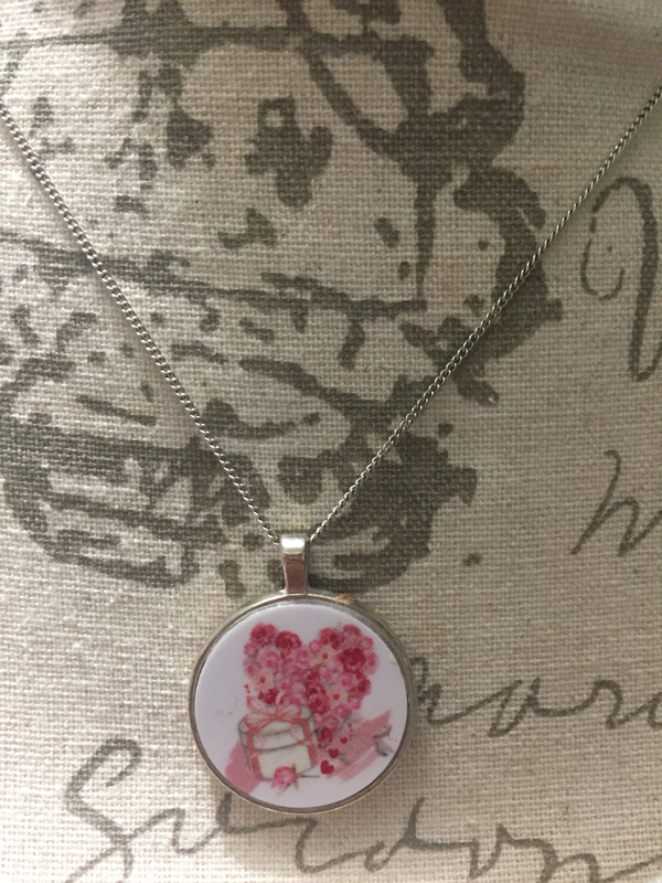 Valentine necklace made with sublimation printing