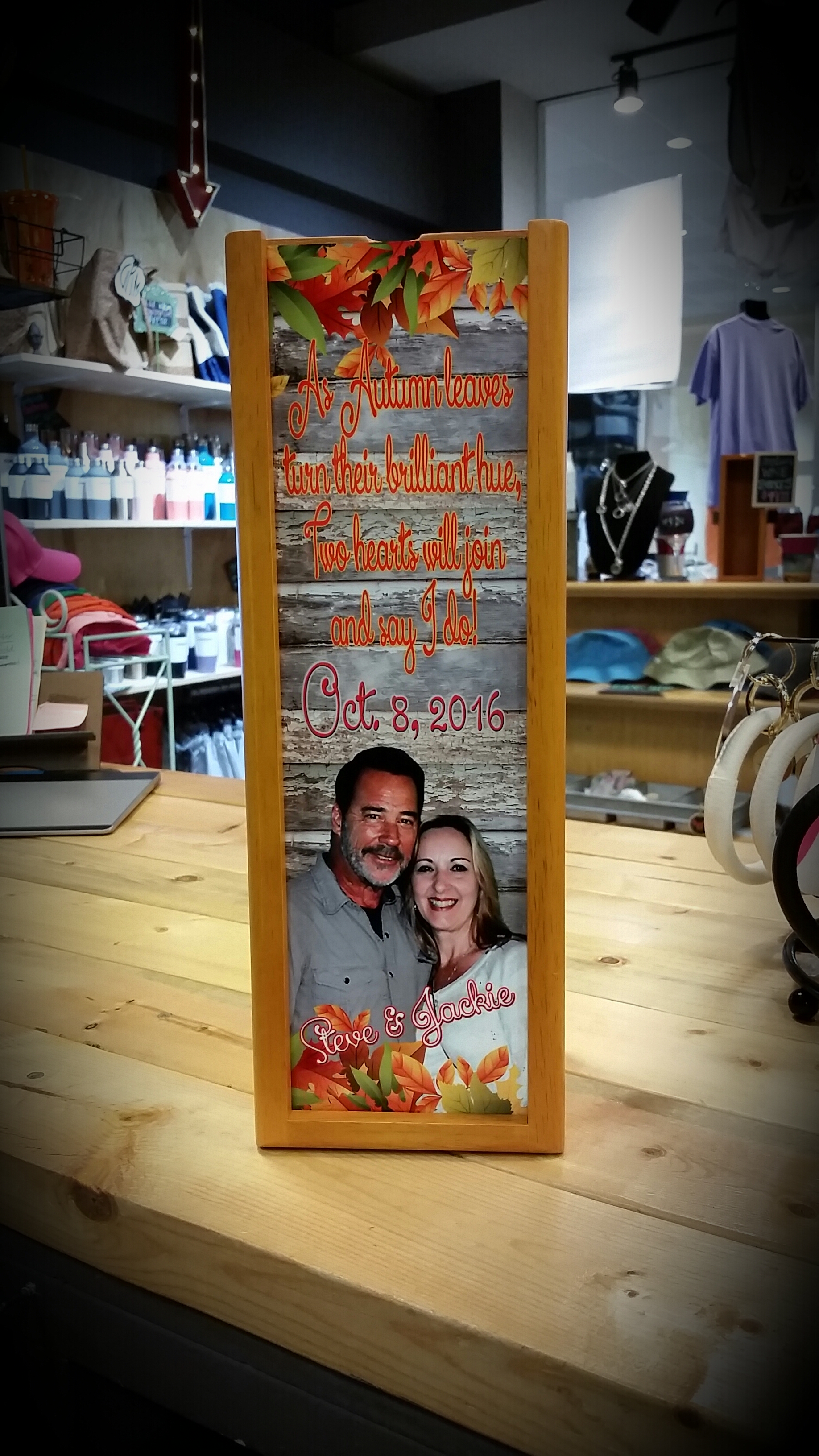 Harvest Wedding Wine Box made with sublimation printing