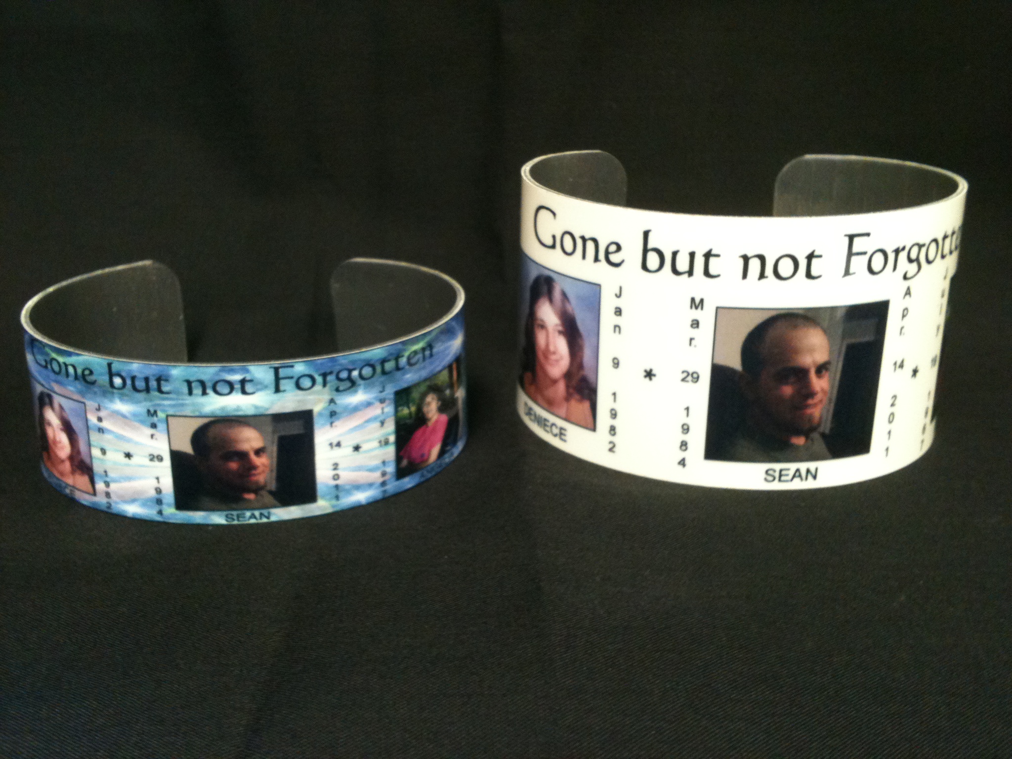 Memorial Cuff Bracelets made with sublimation printing