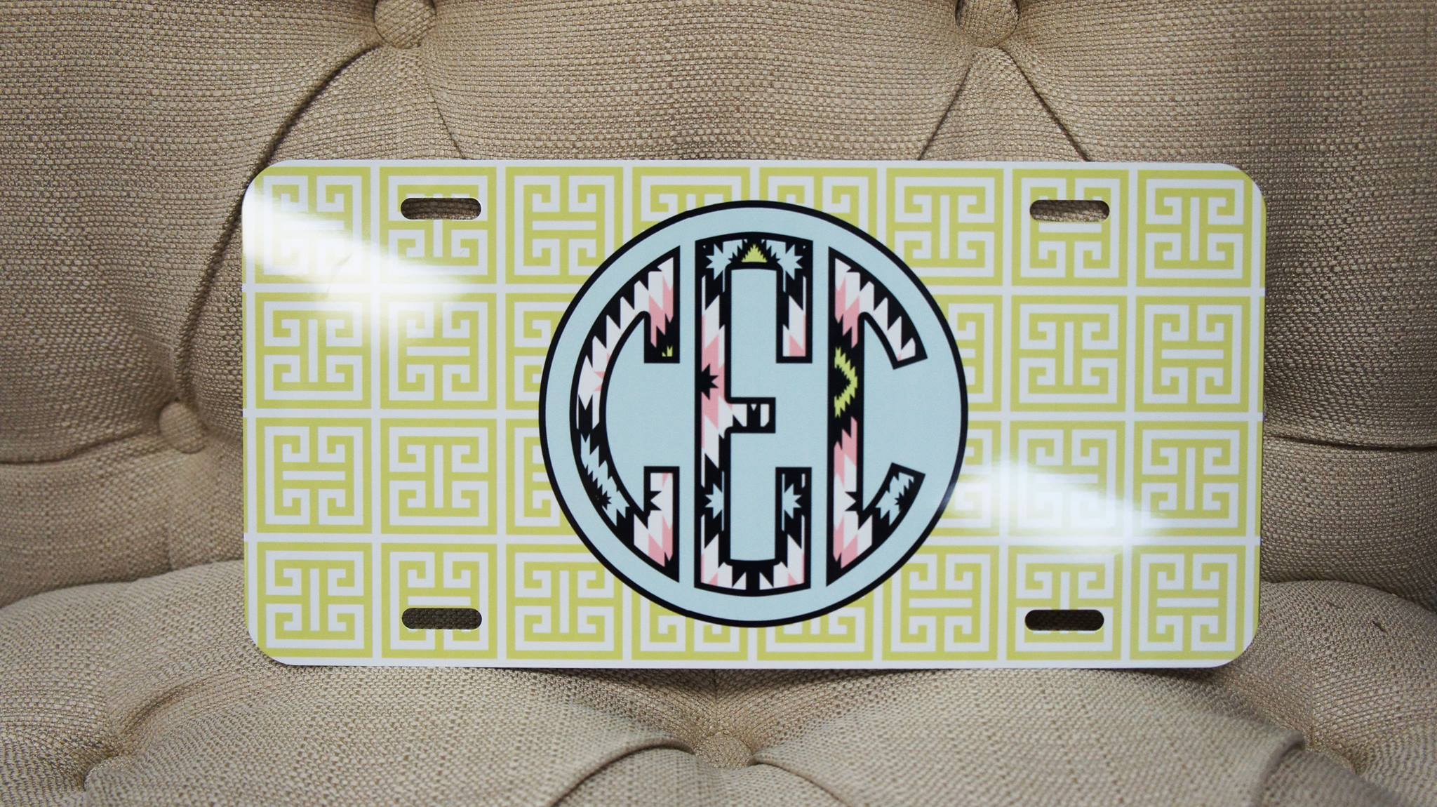 Aztec License Plate made with sublimation printing