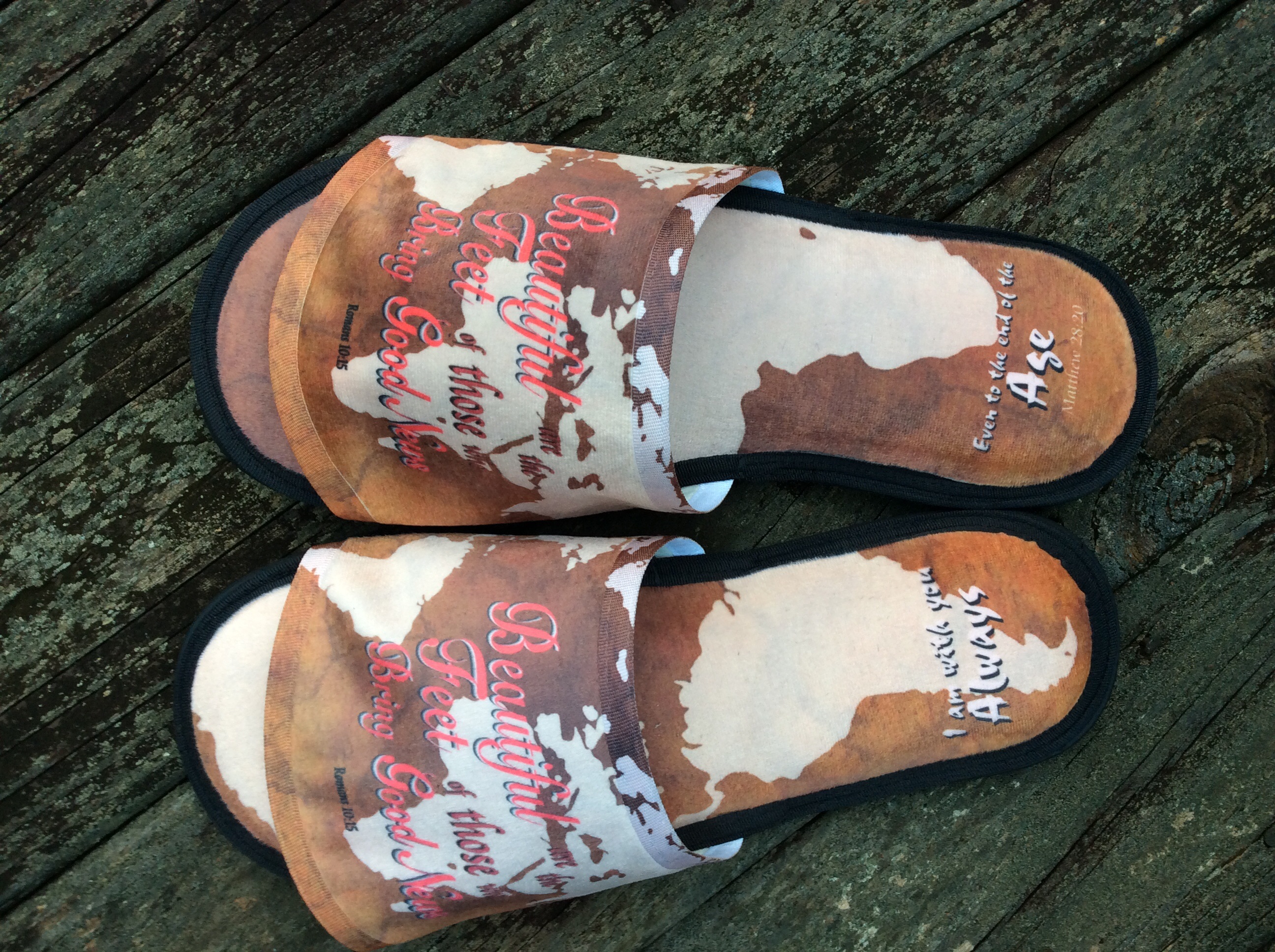 Beautiful the feet that bring Good News made with sublimation printing