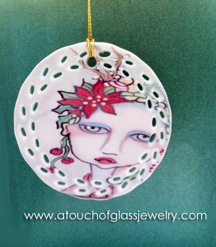 Painted Lady Christmas Ornament made with sublimation printing