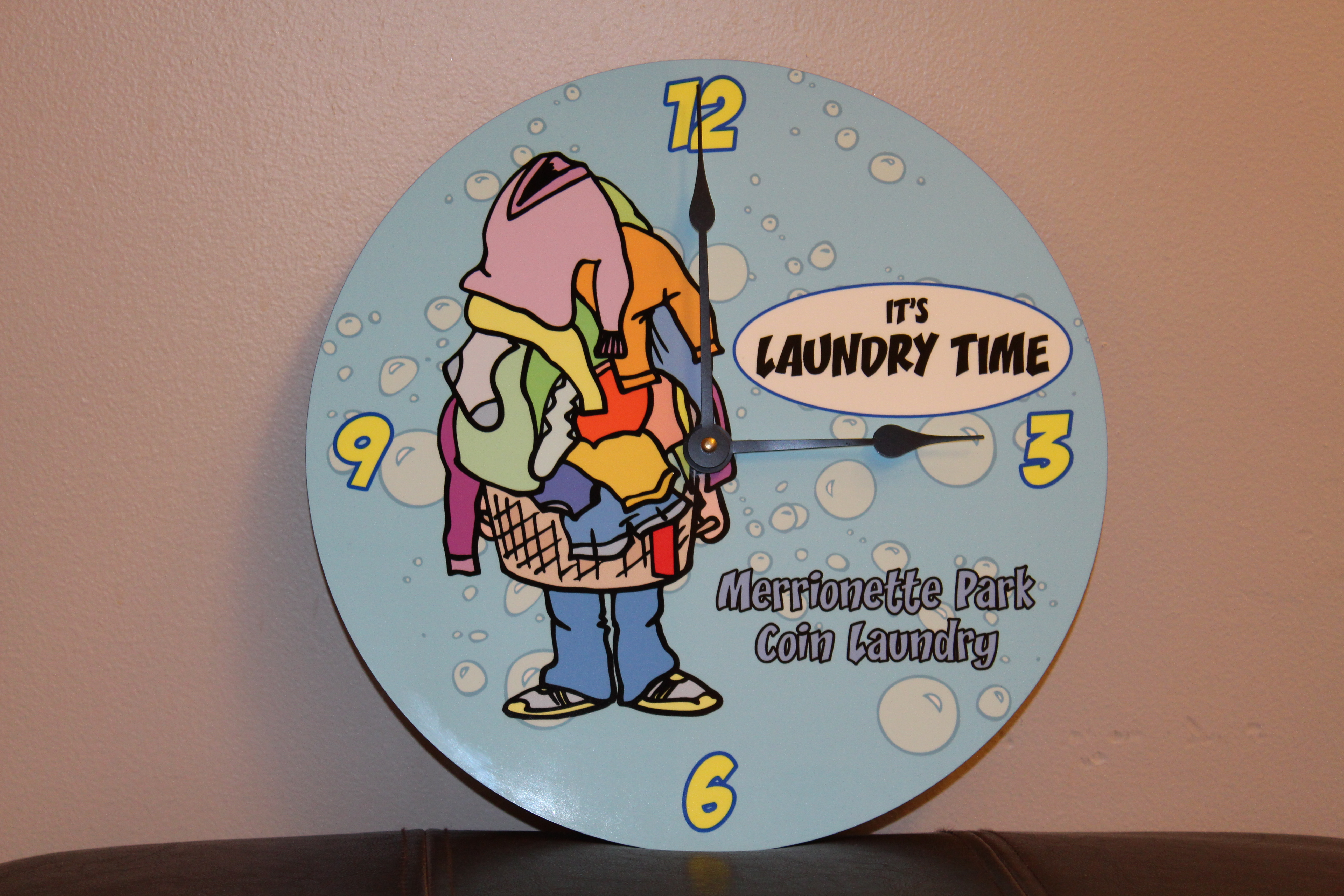 Laundry Time Clocks made with sublimation printing