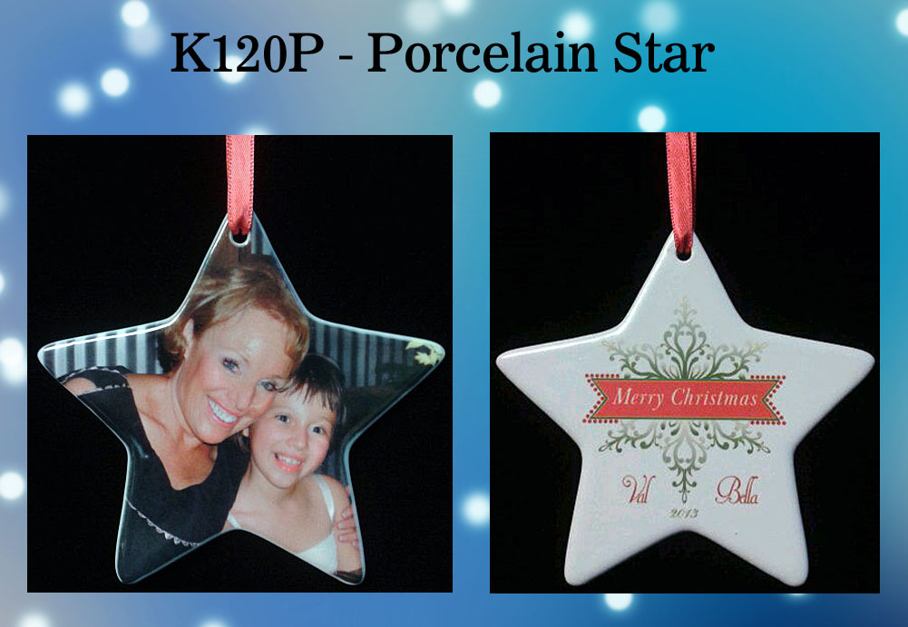 Porcelain Star made with sublimation printing