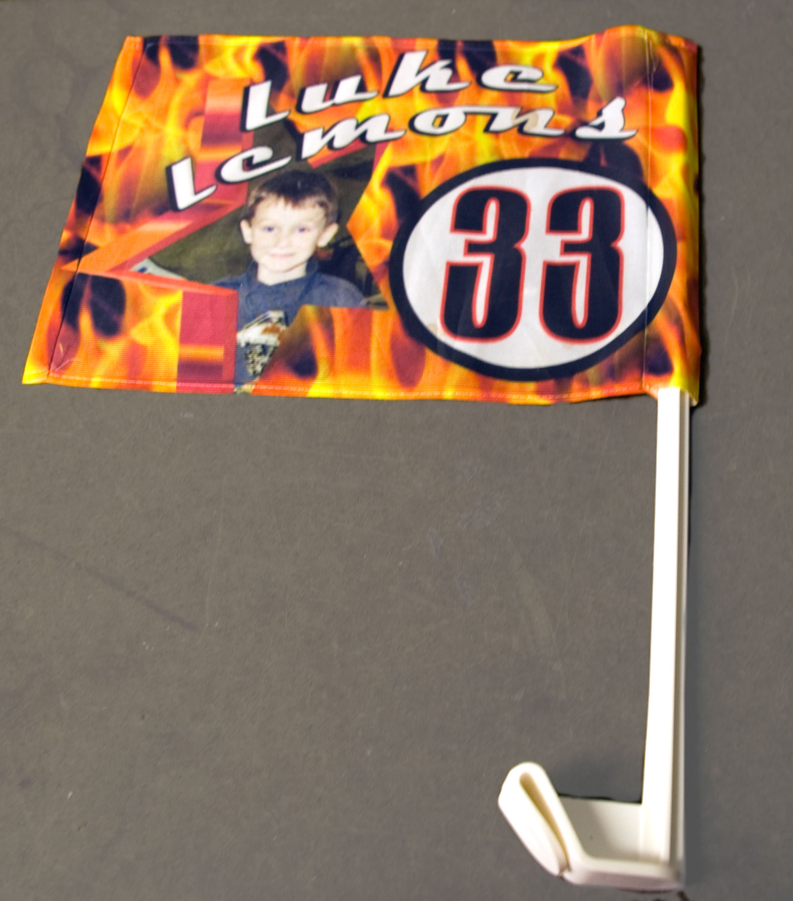 Luke Racing Flag made with sublimation printing