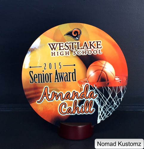2015 Senior Award made with sublimation printing