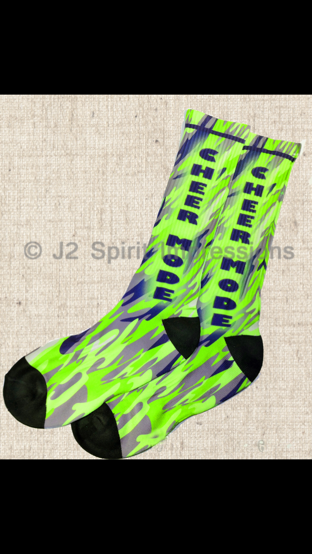 Cheer Socks made with sublimation printing