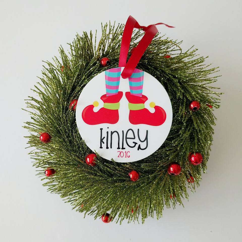 Elf Shoe Ornament made with sublimation printing