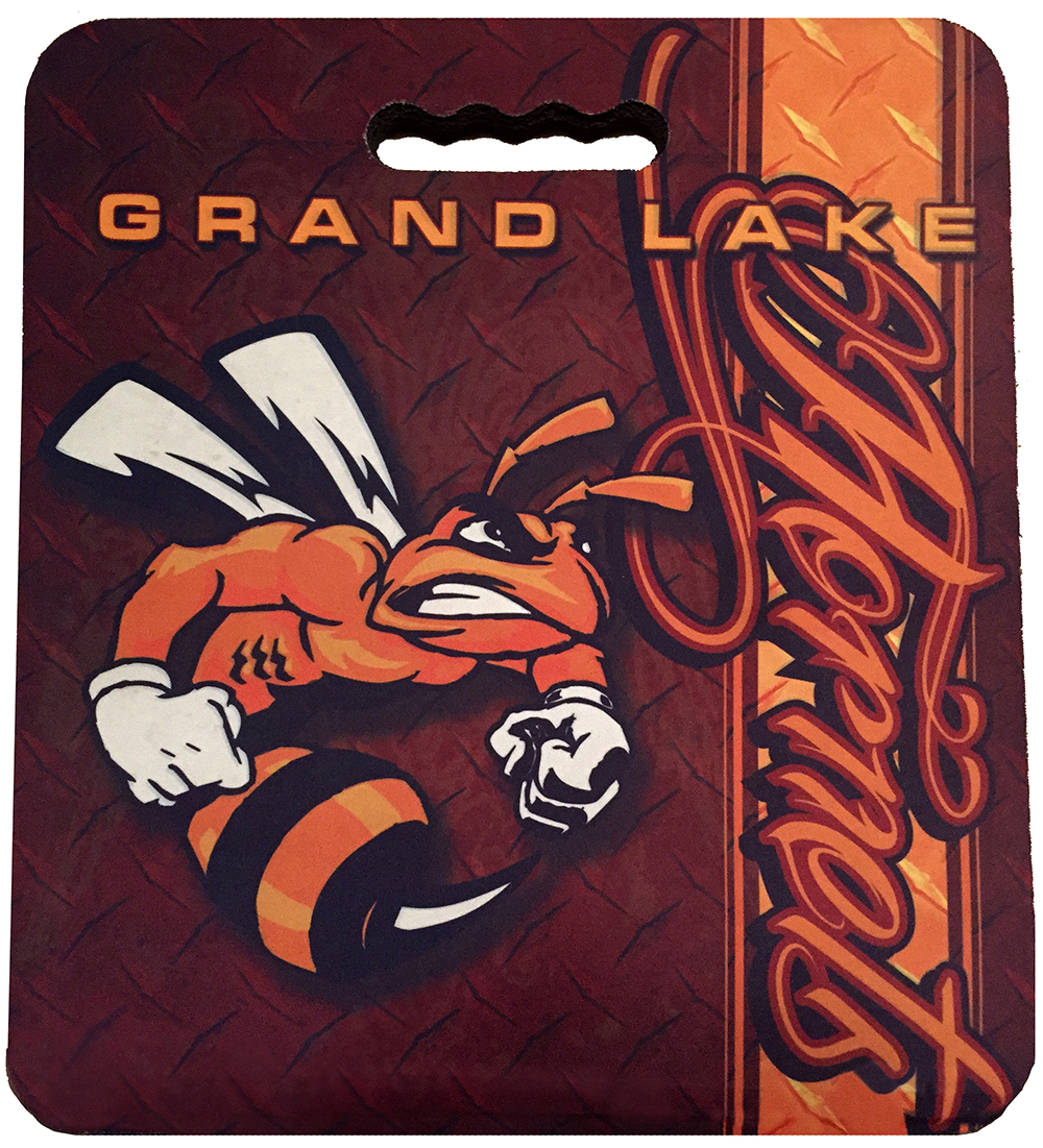 Grand Lake Hornets Seat Cushion made with sublimation printing