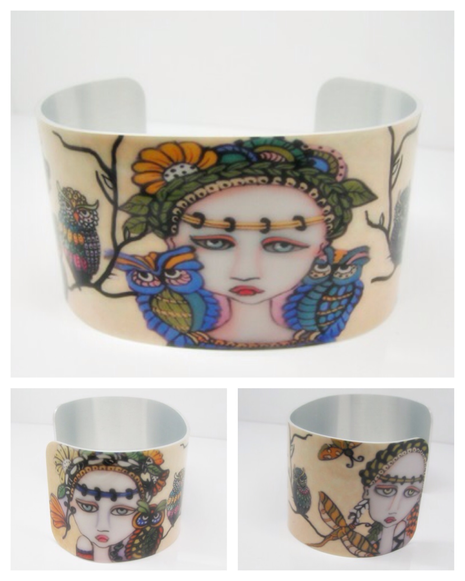 Woodland Fairies Cuff Bracelet made with sublimation printing