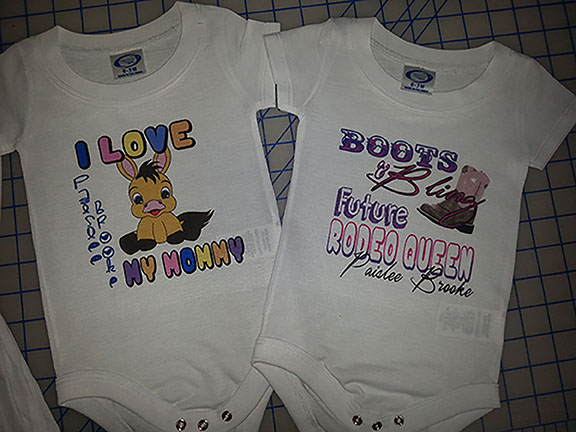Vapor Baby Onsie made with sublimation printing