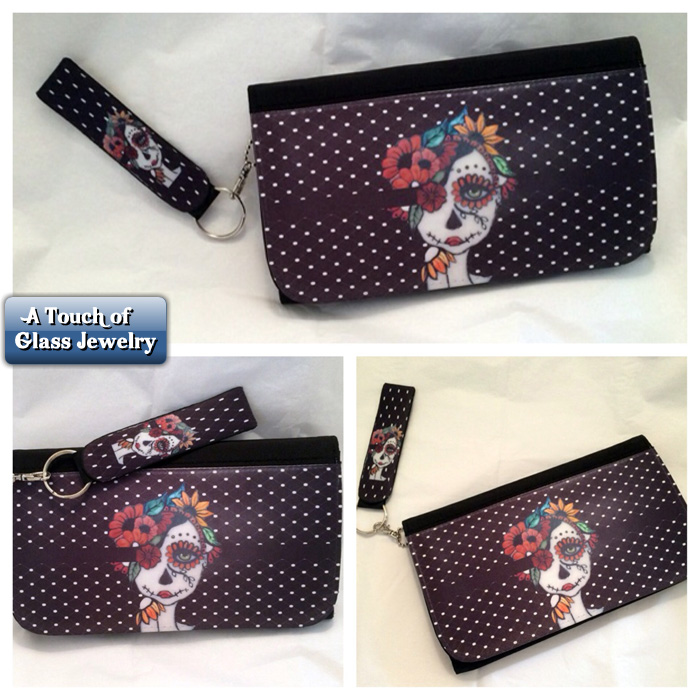 Painted Lady Wristlet made with sublimation printing