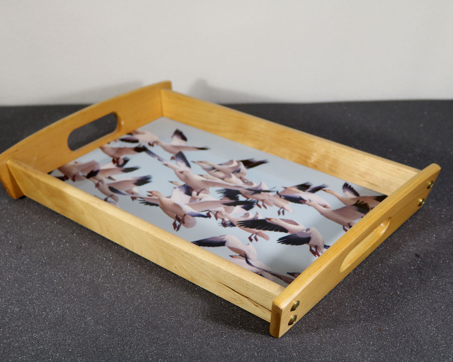 Snow Goose Serving Tray made with sublimation printing