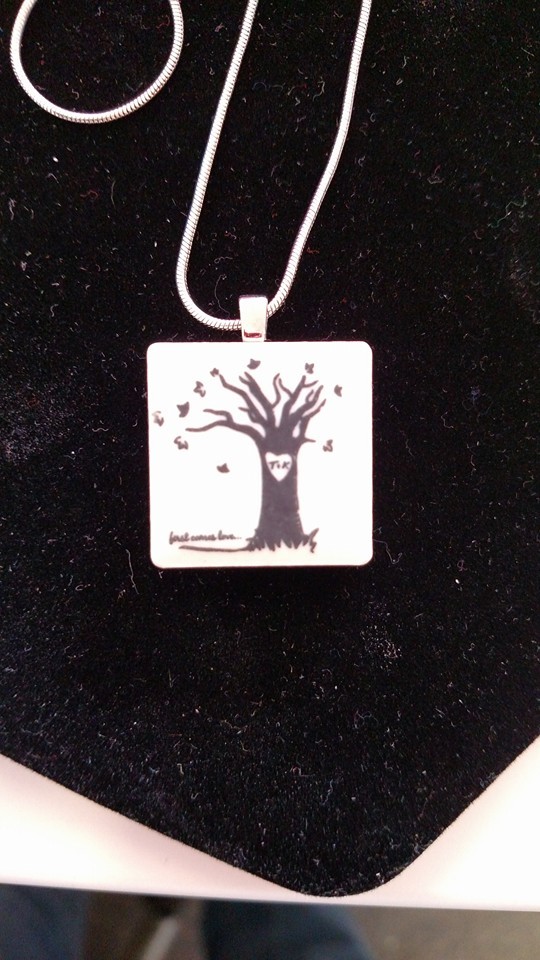 TIle Necklace made with sublimation printing