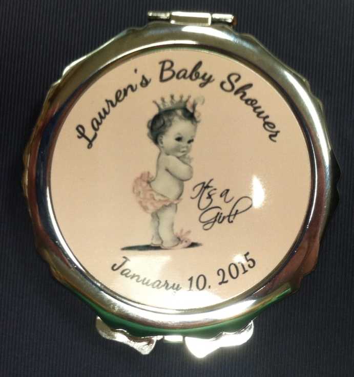 Lauren's Baby Shower Compact made with sublimation printing