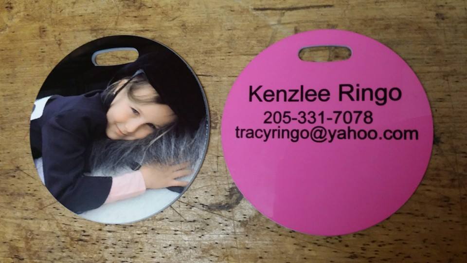 Bag Tag made with sublimation printing