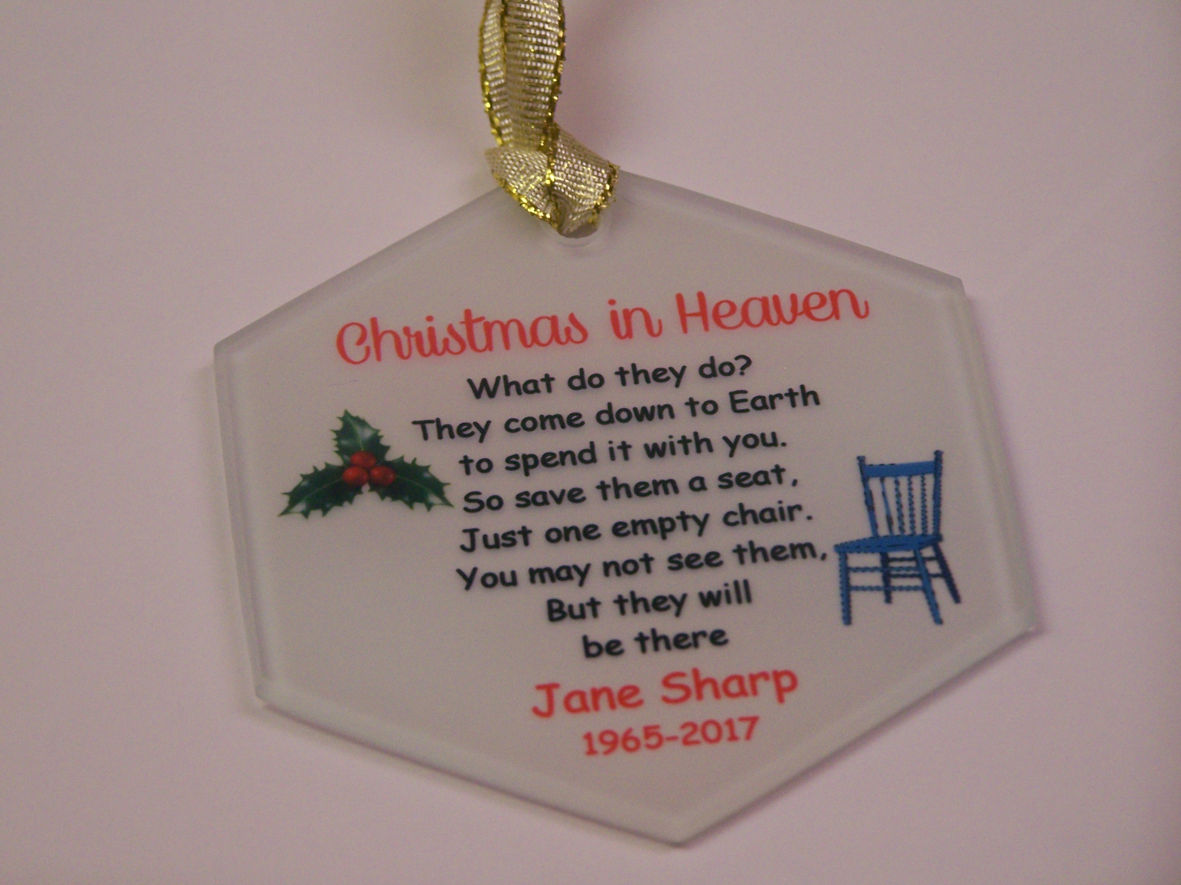 ornament made with sublimation printing