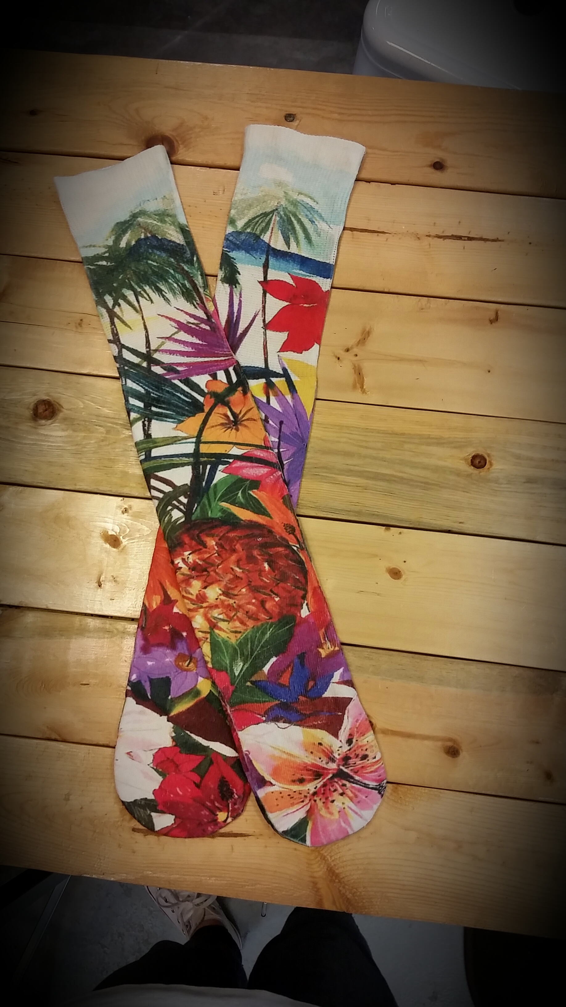 Floral Socks made with sublimation printing