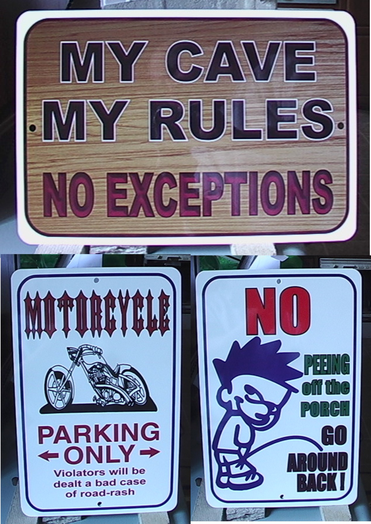 Novelty Signs made with sublimation printing