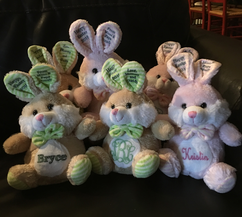 Easter bunnies made with sublimation printing