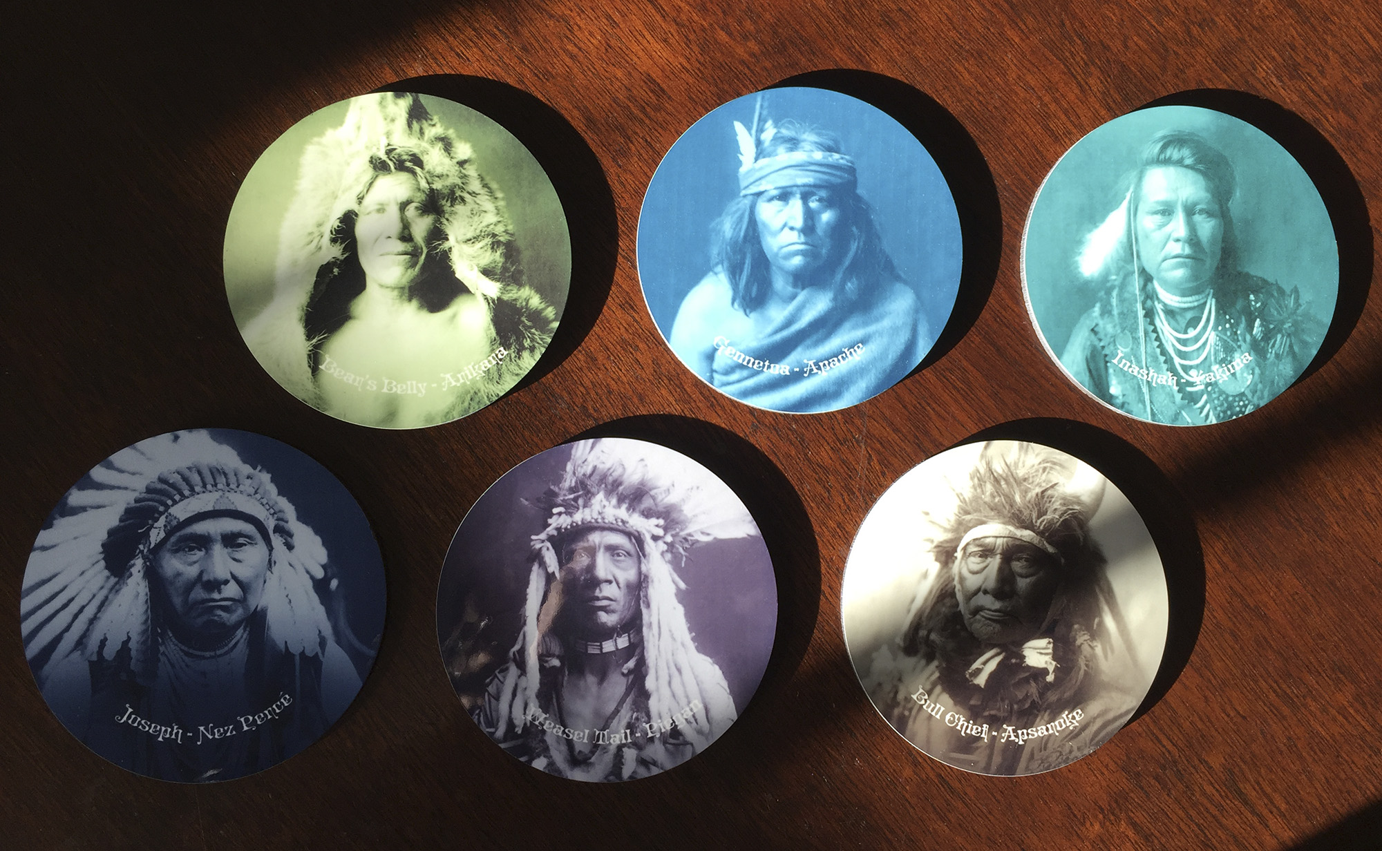 Native Coaster Collection From HistoryGear.com made with sublimation printing