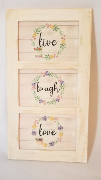 Bring on spring with this nice wall hanging using a frame and 4x6 hardboard.