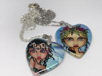 I use my artwork, Painted Ladies, on these gorgeous two sided porcelain hearts.  They are suppo