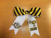 Black and Yellow monogrammed cheerbow for local middle school.
