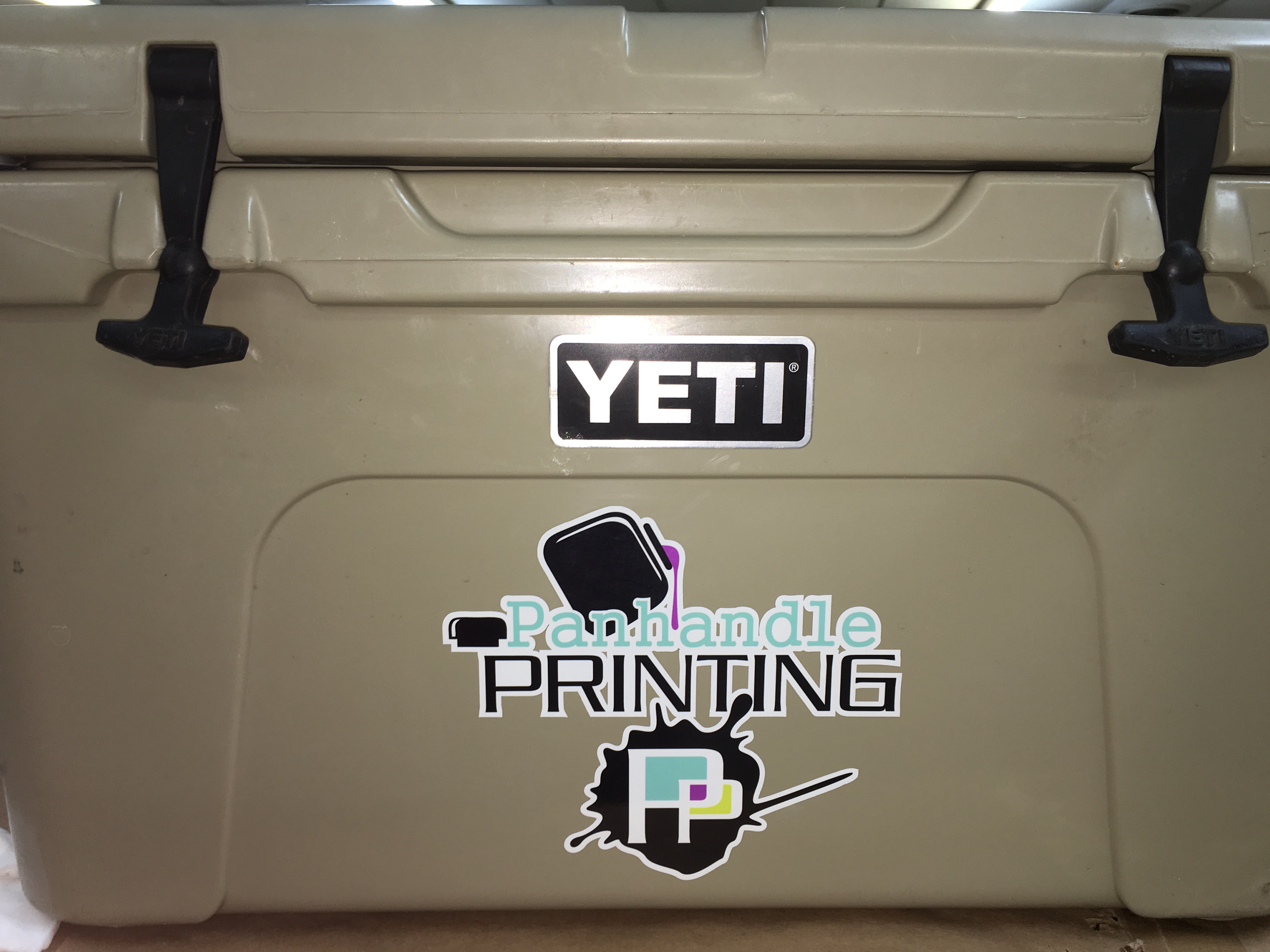 Used our vinyl cutter to cut the material and then sublimated our logo for this amazing decal!
