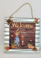 Love thinking outside the box with my items!  Love this welcome fall using 8 x 8 hardboard atta