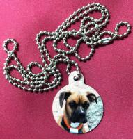 A pet tag featuring the cutest boxer in the world, Liliana Rose.  Seriously, she is ridiculousl