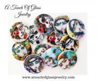 My artwork added to these small round porcelain pieces are used in beading.  Bead artists use t