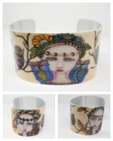 The images used are my Hand Painted Painted Ladies.  These are all hand painted on fused glass.