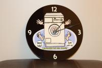 Clocks created for a laundromat client.